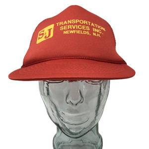 S & J Transportation Services Inc Trucker Hat Red Mesh Back Mohrs OSFM Cap